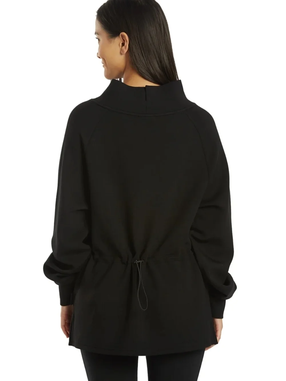 Varley Arcola Black Double Soft Sweatshirt with Cinch Waist Size Extra Small - Picture 2 of 10
